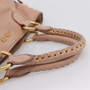 Miu Miu Tote Bag Leather 2way Pink Gold Tone Auth BA15531-7