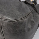 Miu Miu Hand Bag Leather Gray Gold Tone Auth BA15532V-14