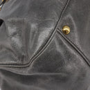 Miu Miu Hand Bag Leather Gray Gold Tone Auth BA15532V-15