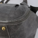 Miu Miu Hand Bag Leather Gray Gold Tone Auth BA15532V-16