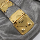 Miu Miu Hand Bag Leather Gray Gold Tone Auth BA15532V-19