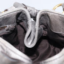 Miu Miu Hand Bag Leather Gray Gold Tone Auth BA15532V-21