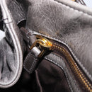 Miu Miu Hand Bag Leather Gray Gold Tone Auth BA15532V-23