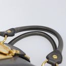 Miu Miu Hand Bag Leather Gray Gold Tone Auth BA15532V-8