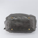 Miu Miu Hand Bag Leather Gray Gold Tone Auth BA15532V-5