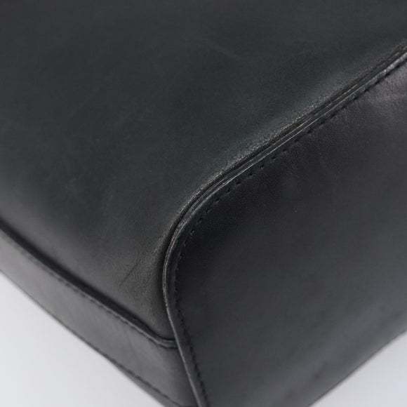 GUCCI Shoulder Bag Leather Black Silver 001 3814 Auth BA15533