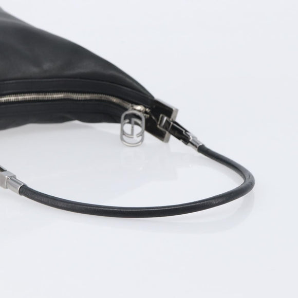 GUCCI Shoulder Bag Leather Black Silver 001 3814 Auth BA15533