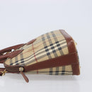Burberrys Nova Check Hand Bag PVC Leather 2way Beige Gold Tone Auth BA15534-4