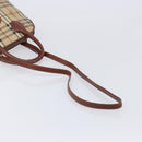 Burberrys Nova Check Hand Bag PVC Leather 2way Beige Gold Tone Auth BA15534-8