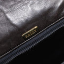 BALLY Chain Shoulder Bag Leather Black Gold Tone Auth BA15535-16