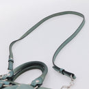 Miu Miu Hand Bag Leather 2way Light Blue Silver Auth BA15536A-15