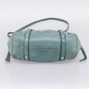 Miu Miu Hand Bag Leather 2way Light Blue Silver Auth BA15536A-5