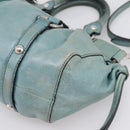 Miu Miu Hand Bag Leather 2way Light Blue Silver Auth BA15536A-16