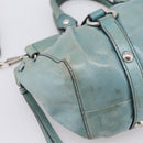 Miu Miu Hand Bag Leather 2way Light Blue Silver Auth BA15536A-17
