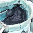 Miu Miu Hand Bag Leather 2way Light Blue Silver Auth BA15536A-21