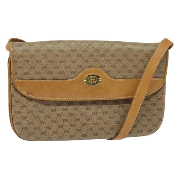 GUCCI Micro GG Supreme Shoulder Bag PVC Brown Gold 004 106 0024 Auth BA1554