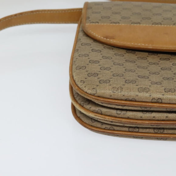 GUCCI Micro GG Supreme Shoulder Bag PVC Brown Gold 004 106 0024 Auth BA1554