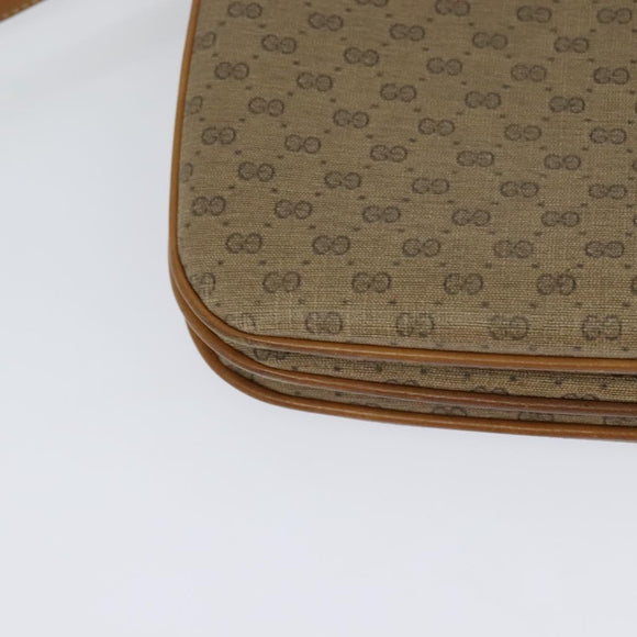 GUCCI Micro GG Supreme Shoulder Bag PVC Brown Gold 004 106 0024 Auth BA1554