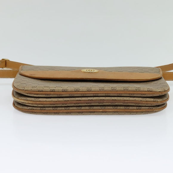 GUCCI Micro GG Supreme Shoulder Bag PVC Brown Gold 004 106 0024 Auth BA1554