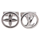 LOUIS VUITTON Damier Graphite Cufflink LV Catch Cuffs Metal M80188 Auth BA15541V-19