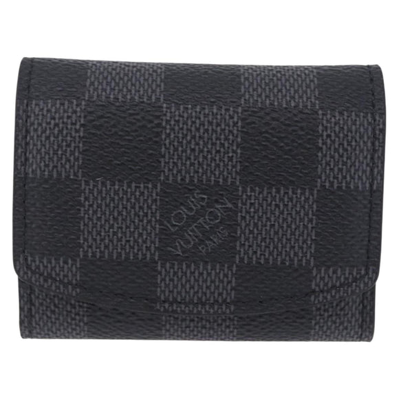 LOUIS VUITTON Damier Graphite Cufflink LV Catch Cuffs Metal M80188 Auth BA15541V