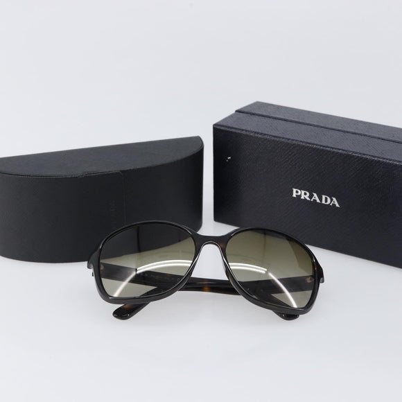 PRADA Sunglasses Plastic Brown Gold Tone Auth BA15543