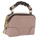 Chloe Dahlia Mini Hand Bag Leather 2way Pink Gold Tone Auth BA15544M-1