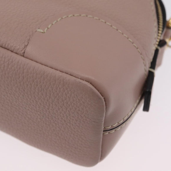 Chloe Dahlia Mini Hand Bag Leather 2way Pink Gold Tone Auth BA15544M