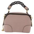Chloe Dahlia Mini Hand Bag Leather 2way Pink Gold Tone Auth BA15544M-2
