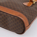 CELINE Macadam Tote Bag PVC Leather Brown Gold Tone Auth BA15551-10