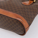 CELINE Macadam Tote Bag PVC Leather Brown Gold Tone Auth BA15551-12