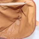 CELINE Macadam Tote Bag PVC Leather Brown Gold Tone Auth BA15551-16