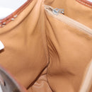CELINE Macadam Tote Bag PVC Leather Brown Gold Tone Auth BA15551-17