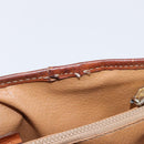 CELINE Macadam Tote Bag PVC Leather Brown Gold Tone Auth BA15551-22
