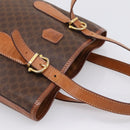 CELINE Macadam Tote Bag PVC Leather Brown Gold Tone Auth BA15551-6