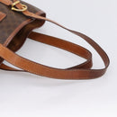 CELINE Macadam Tote Bag PVC Leather Brown Gold Tone Auth BA15551-7