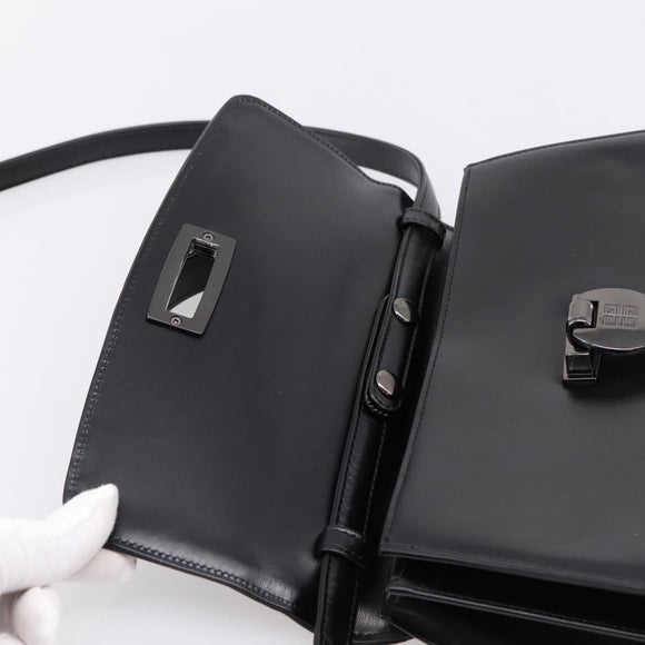 GIVENCHY Hand Bag Leather 2way Black Auth BA15552A