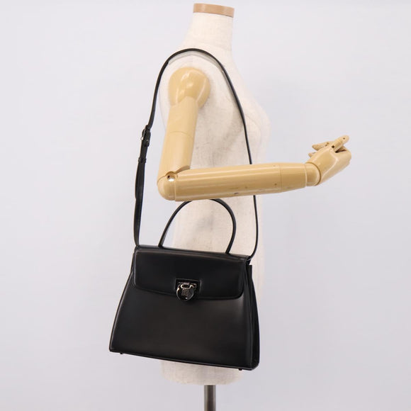 GIVENCHY Hand Bag Leather 2way Black Auth BA15552A