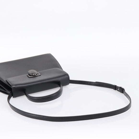 GIVENCHY Hand Bag Leather 2way Black Auth BA15552A