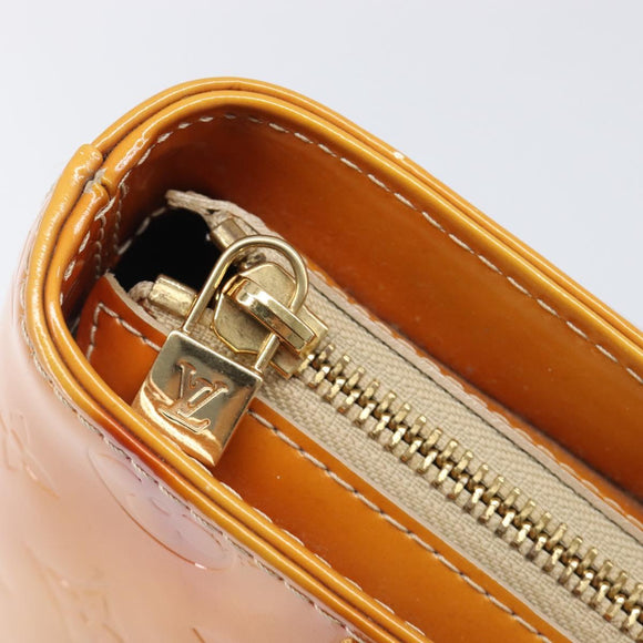 LOUIS VUITTON Monogram Vernis Houston Hand Bag Beige M91004 LV Auth BA15557