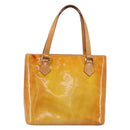 LOUIS VUITTON Monogram Vernis Houston Hand Bag Beige M91004 LV Auth BA15557-13