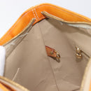 LOUIS VUITTON Monogram Vernis Houston Hand Bag Beige M91004 LV Auth BA15557-23