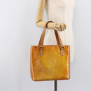 LOUIS VUITTON Monogram Vernis Houston Hand Bag Beige M91004 LV Auth BA15557-27