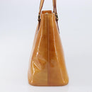 LOUIS VUITTON Monogram Vernis Houston Hand Bag Beige M91004 LV Auth BA15557-3