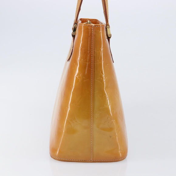 LOUIS VUITTON Monogram Vernis Houston Hand Bag Beige M91004 LV Auth BA15557
