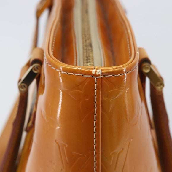 LOUIS VUITTON Monogram Vernis Houston Hand Bag Beige M91004 LV Auth BA15557