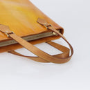 LOUIS VUITTON Monogram Vernis Houston Hand Bag Beige M91004 LV Auth BA15557-8