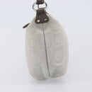 Salvatore Ferragamo Gancini Hand Bag Canvas Gray Silver Auth BA15559-4