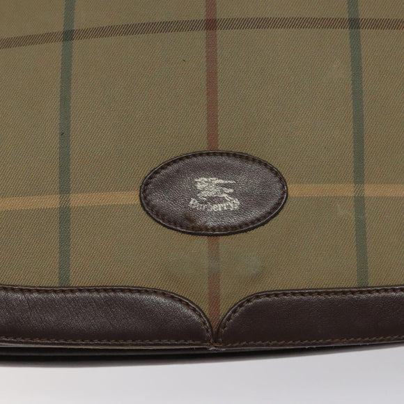 Burberrys Nova Check Shoulder Bag Canvas Brown Gold Auth BA1556