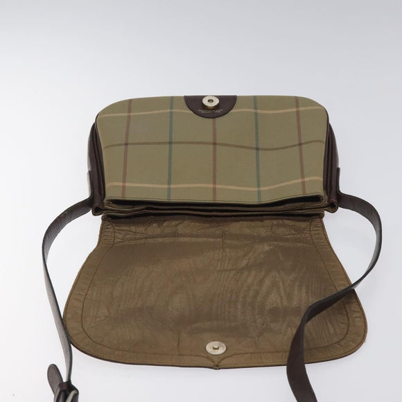 Burberrys Nova Check Shoulder Bag Canvas Brown Gold Auth BA1556